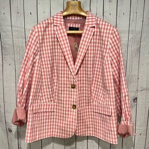 Talbots Women’s 24W Buffalo Plaid Candy Pink Blazer! NWT’s #486